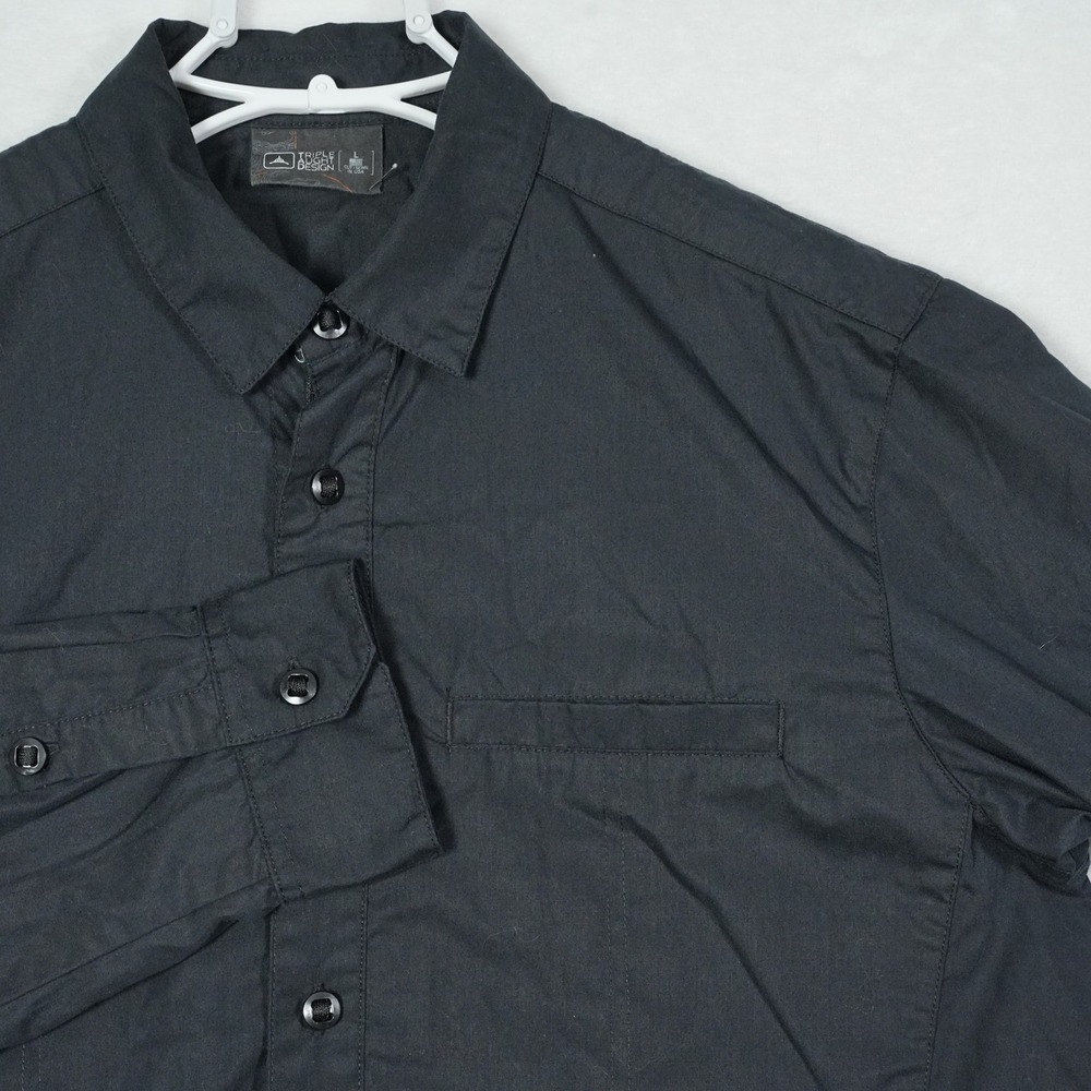 Triple Aught Design Mens Large Black Tactical‎ Long Sleeve Button Down Shirt USA